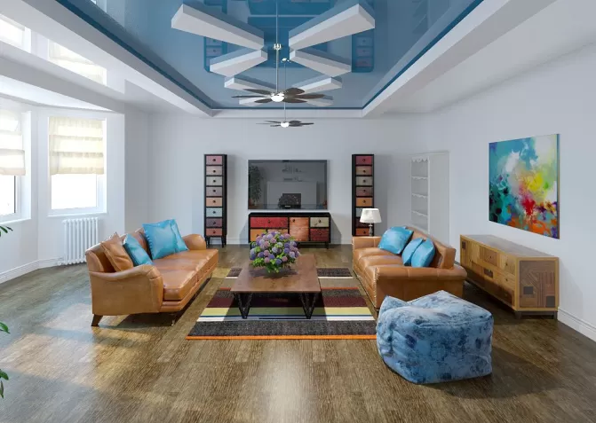 Двухуровневые натяжные потолки